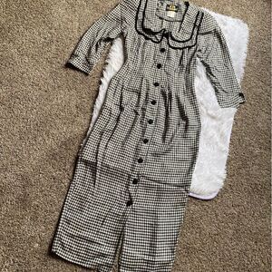Brioche California Vintage Dress Gingham Prairie Farmhouse Button Down Cottage
